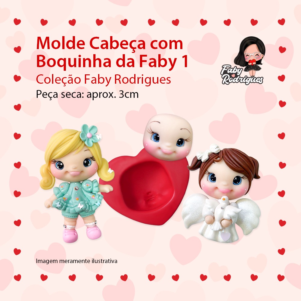 Molde de silicone Cabeça com Boquinha da Faby 1 - Faby Rodrigues