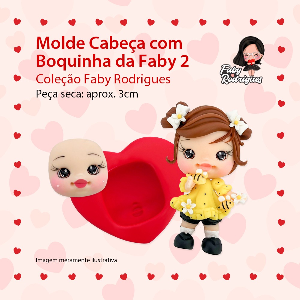 Molde de silicone Cabeça com Boquinha da Faby 2 - Faby Rodrigues