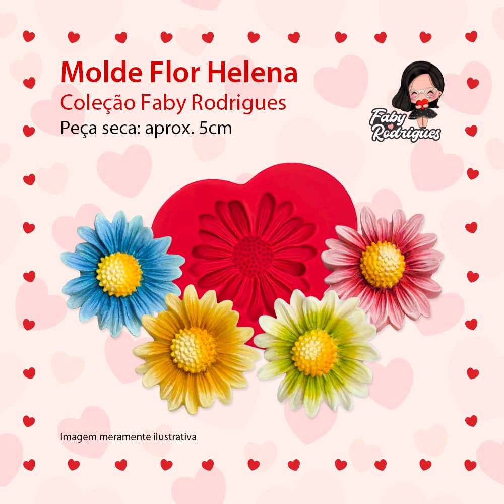 Molde de silicone Flor Helena - Faby Rodrigues