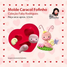 Molde de silicone Caracol Fofinho - Faby Rodrigues