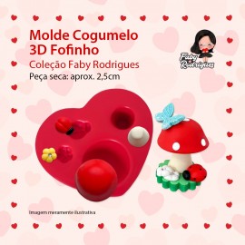 Molde de silicone Cogumelo 3D Fofinho - Faby Rodrigues