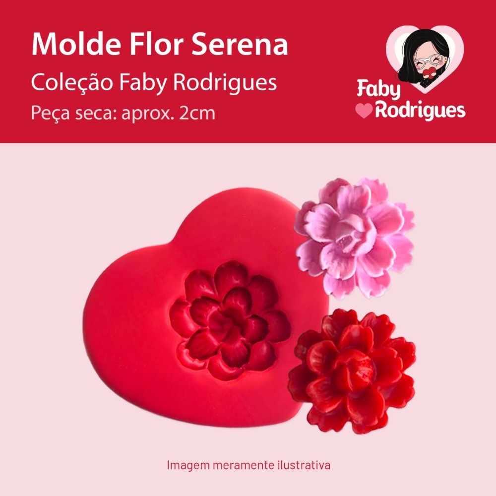 Molde de Silicone Flor Serena - Faby Rodrigues