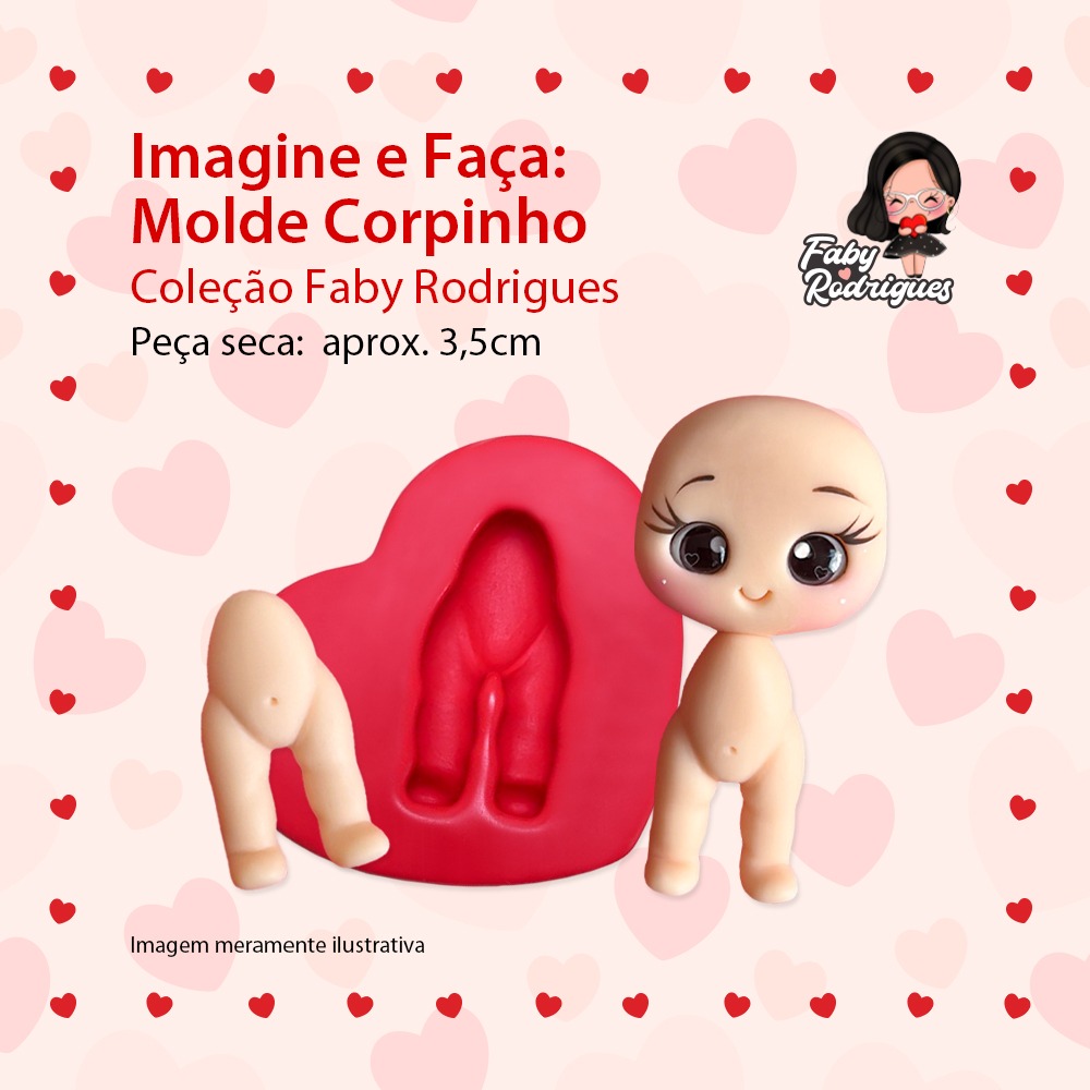 Molde de silicone Imagine e Faça Corpinho - Faby Rodrigues