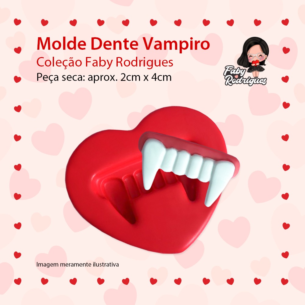 Molde de Silicone Dente Vampiro - Faby Rodrigues