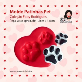 Molde de Silicone Patinhas Pet - Faby Rodrigues