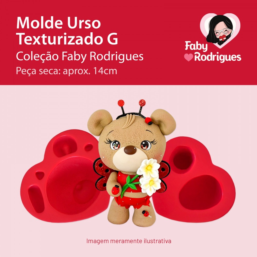 Molde de Silicone Urso Texturizado G - Faby Rodrigues