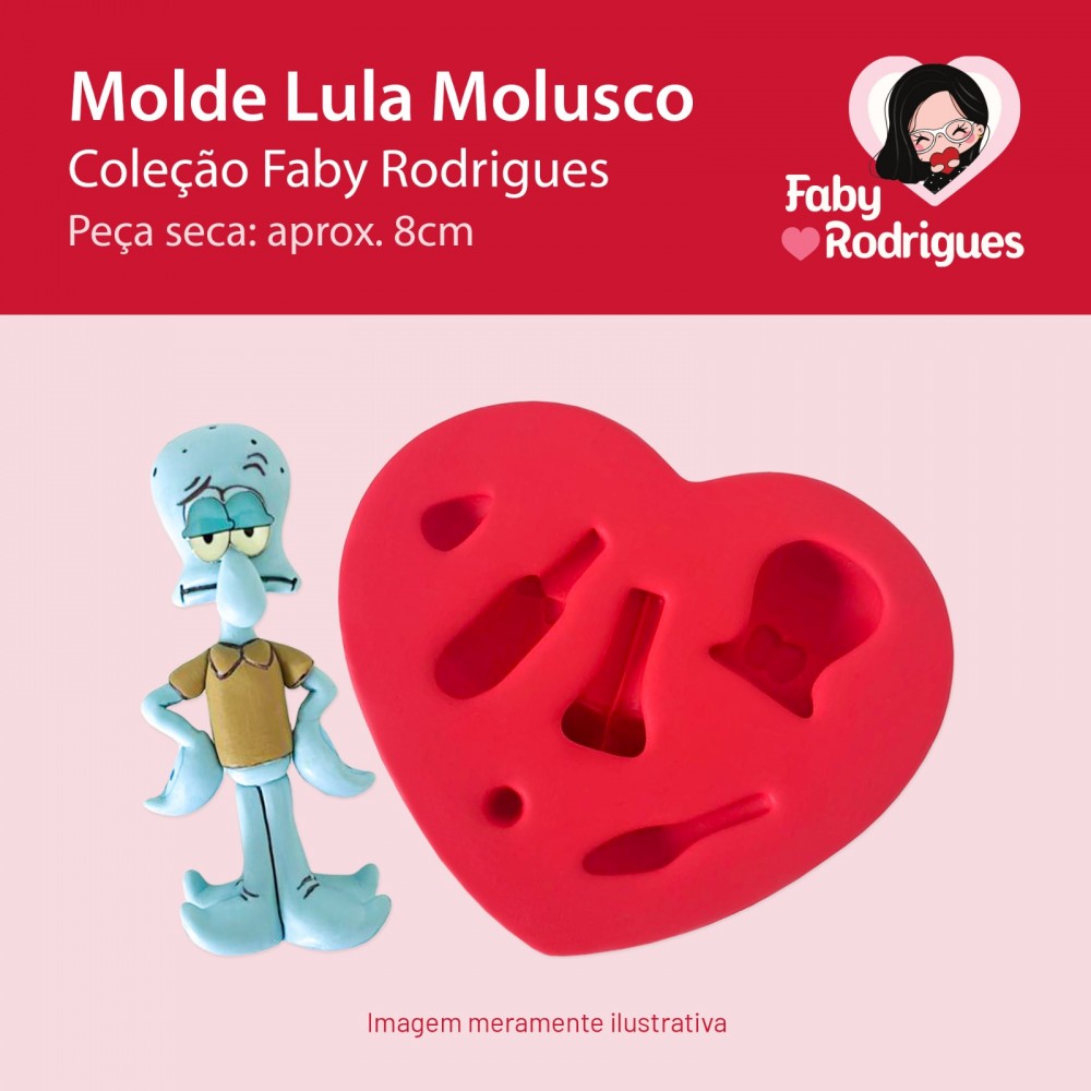 Molde de Silicone Lula Molusco - Faby Rodrigues