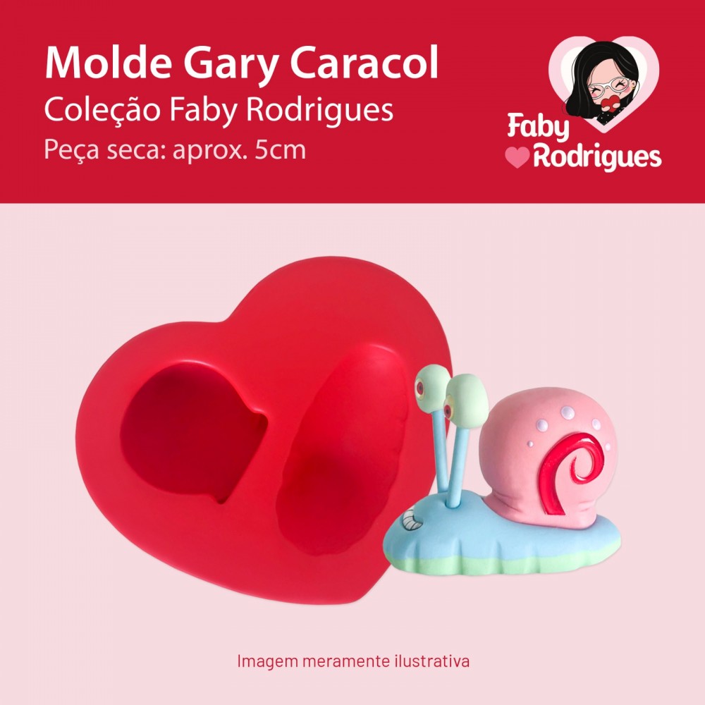 Molde de Silicone Gary Caracol - Faby Rodrigues