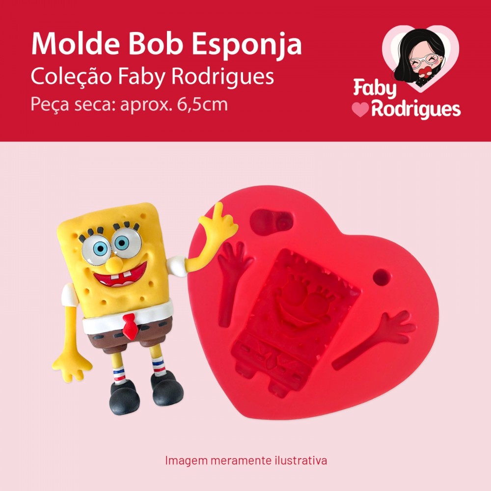 Molde de Silicone Bob Esponja - Faby Rodrigues