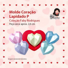 Molde De Silicone Coração Lapidado P