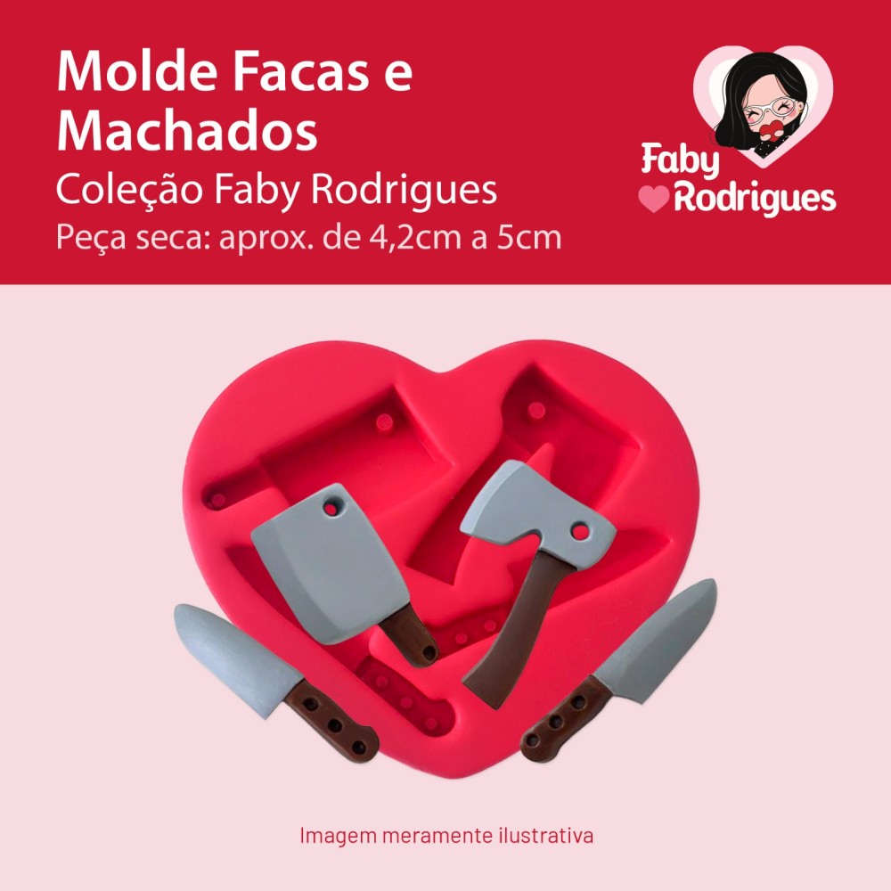 Molde de Silicone Facas e Machados - Faby Rodrigues