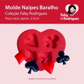 Molde de Silicone Naipes Baralho - Faby Rodrigues