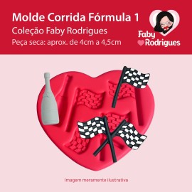 Molde de Silicone Automobilismo - Faby Rodrigues