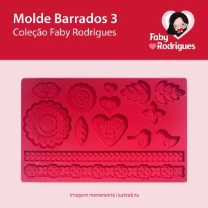 Molde de Silicone Barrados 3 - Faby Rodrigues