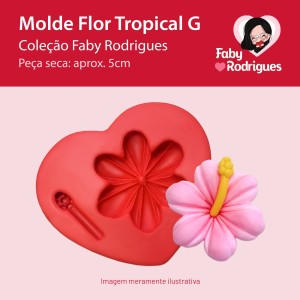 Molde de Silicone Flor tropical G - Faby Rodrigues
