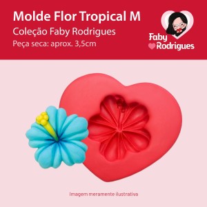 Molde de Silicone Flor Tropical M - Faby Rodrigues