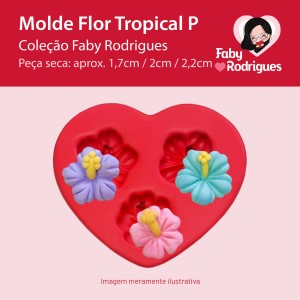 Molde de Silicone Flor Tropical P  - Faby Rodrigues