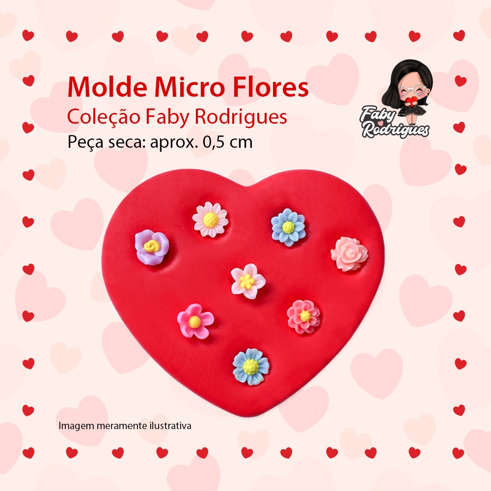 Molde De Silicone Micro Flores