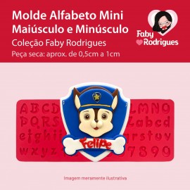 Molde de Silicone Alfabeto Mini Maiusculo e Minusculo - Faby Rodrigues