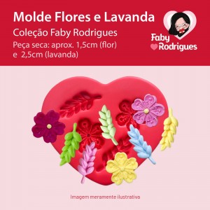 Molde de Silicone Flores e Lavanda - Faby Rodrigues