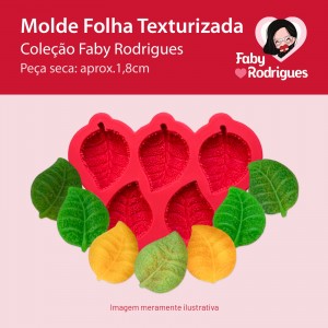 Molde de Silicone Folha Texturizada - Faby Rodrigues