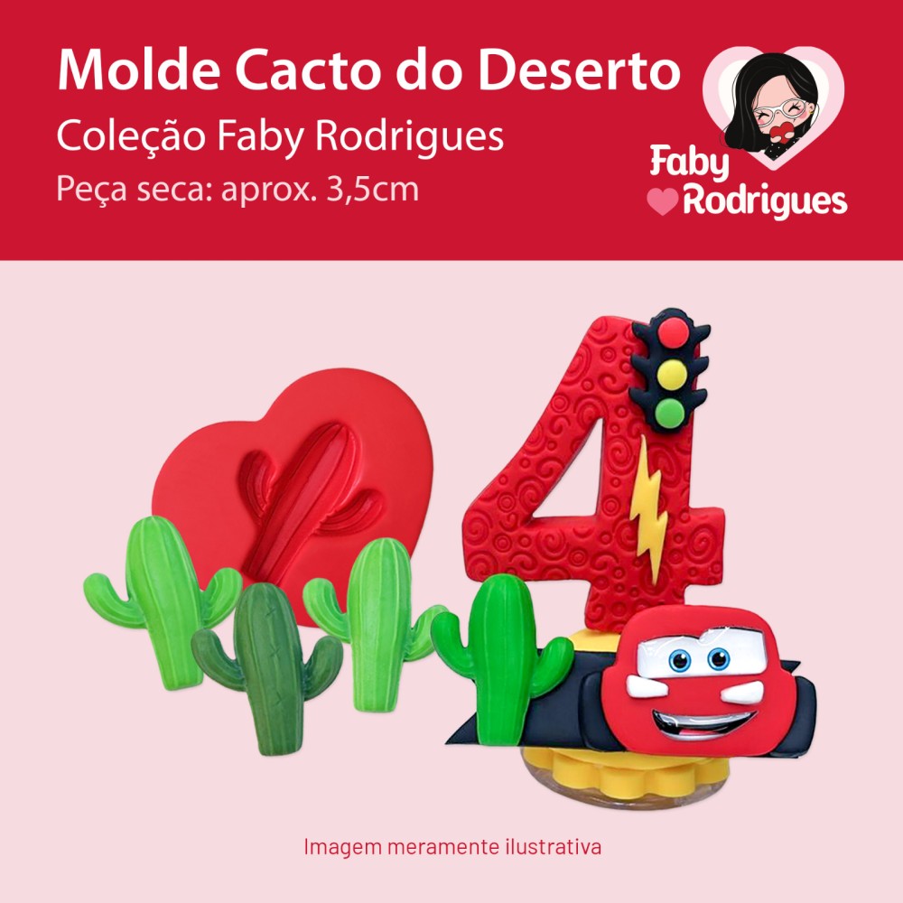 Molde de Silicone Cacto do Deserto - Faby Rodrigues