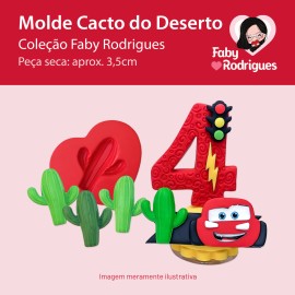 Molde de Silicone Cacto do Deserto - Faby Rodrigues