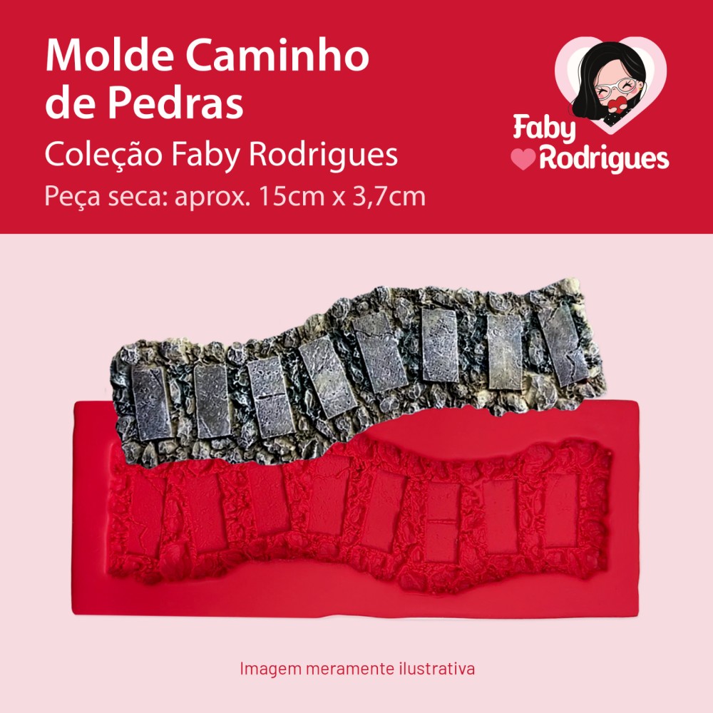 Molde de Silicone Caminho de Pedras - Faby Rodrigues