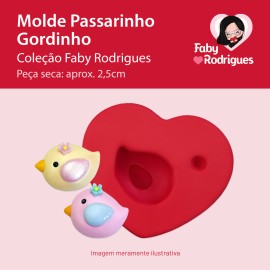 Molde de Silicone Passarinho Gordinho - Faby Rodrigues