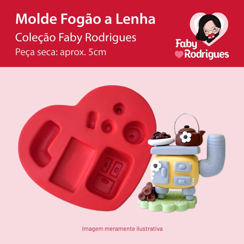 Molde de Silicone Fogão a Lenha - Faby Rodrigues