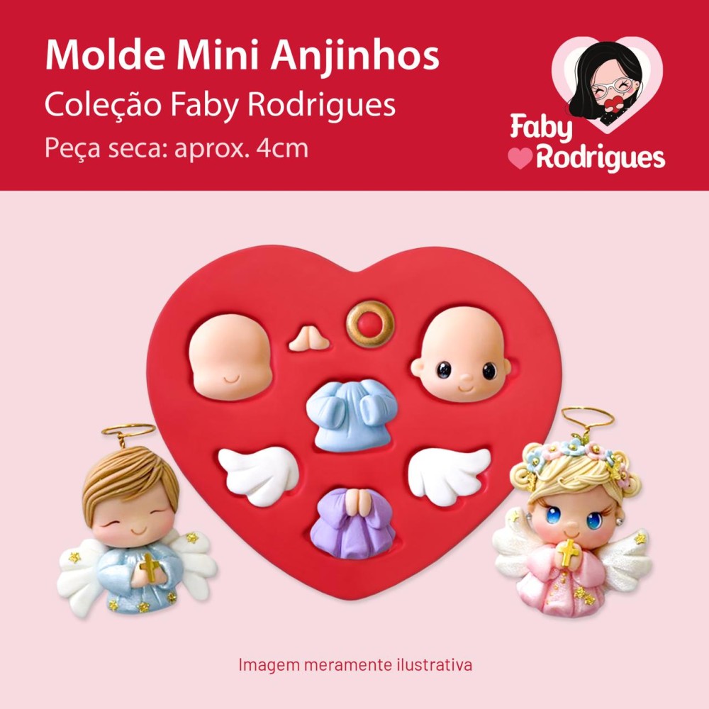 Molde de Silicone Mini Anjinhos - Faby Rodrigues