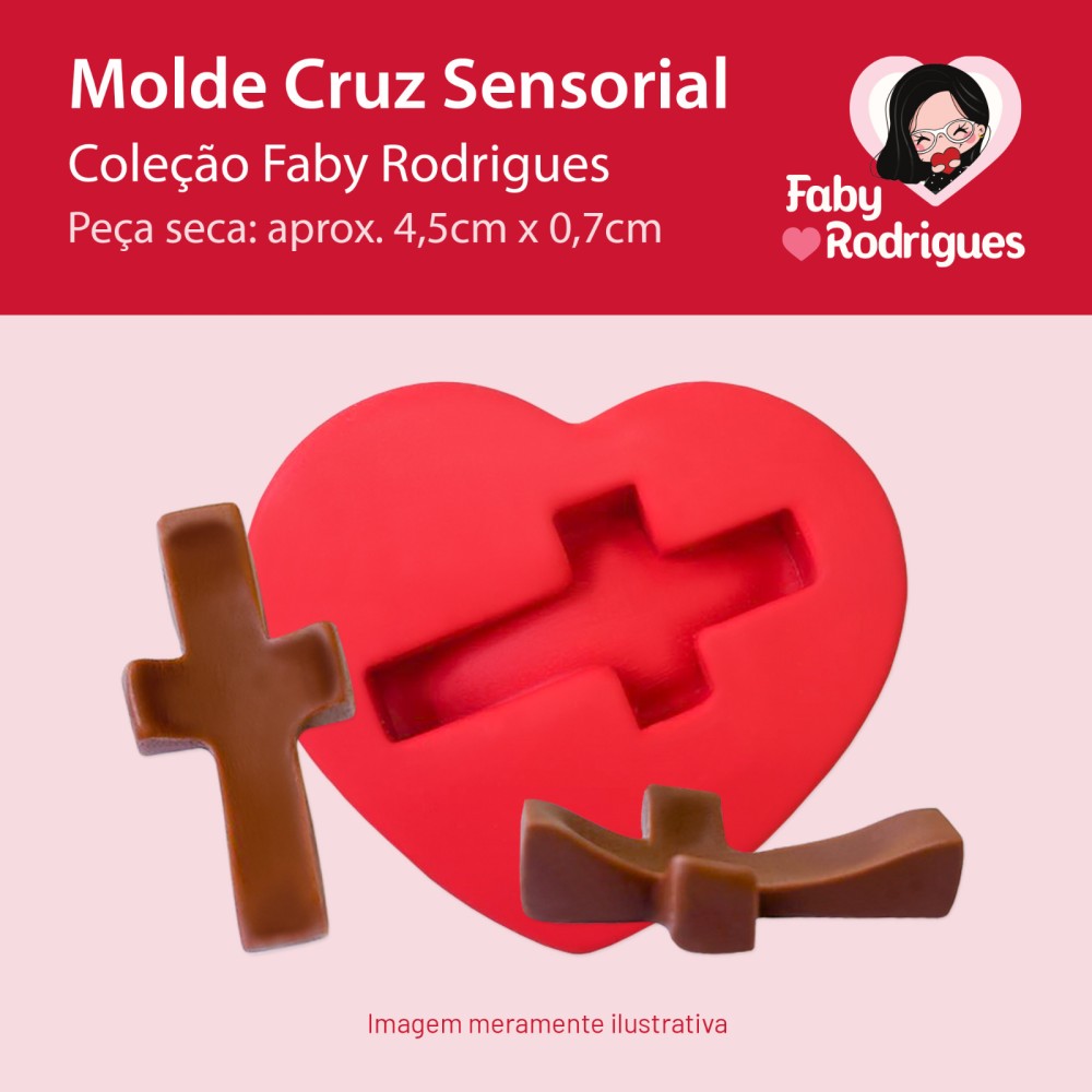 Molde de Silicone Cruz Sensorial - Faby Rodrigues
