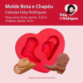 Molde de Silicone Bota e Chapeu - Faby Rodrigues