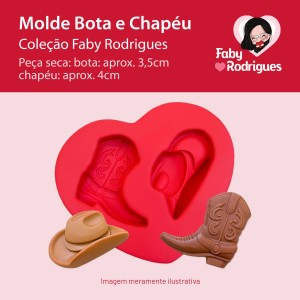 Molde de Silicone Bota e Chapeu - Faby Rodrigues