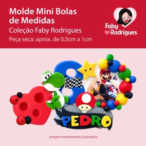 Molde de Silicone Mini Bolas de Medidas - Faby Rodrigues
