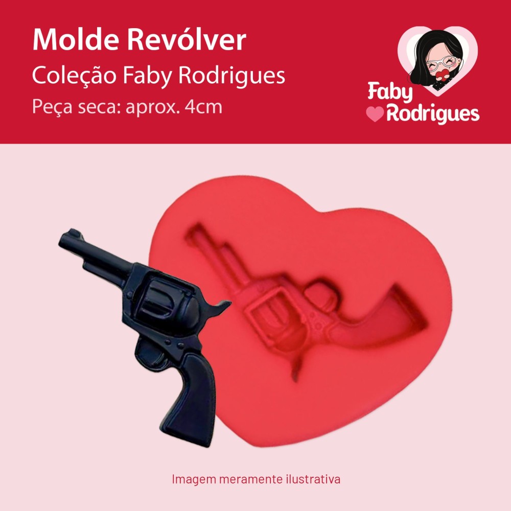 Molde de Silicone Revolver - Faby Rodrigues