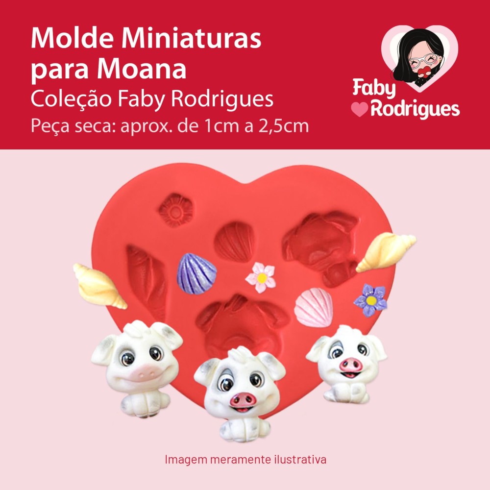 Molde de Silicone Miniaturas para Moana - Faby Rodrigues