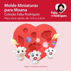 Molde de Silicone Miniaturas para Moana - Faby Rodrigues