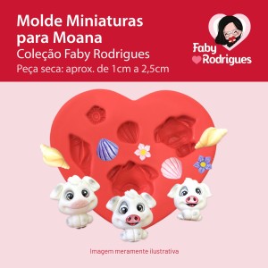Molde de Silicone Miniaturas para Moana - Faby Rodrigues