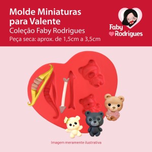 Molde de Silicone Miniaturas para Valente - Faby Rodrigues