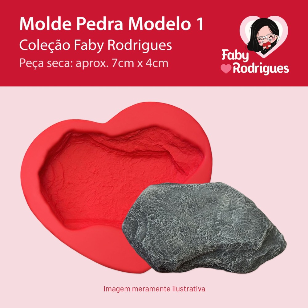 Molde de Silicone Pedra Modelo 1 - Faby Rodrigues