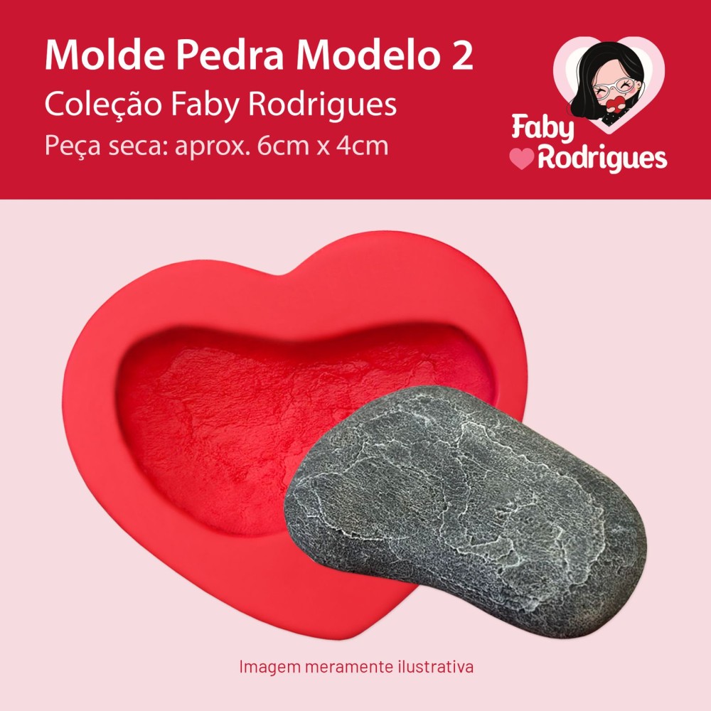 Molde de Silicone Pedra Modelo 2 - Faby Rodrigues