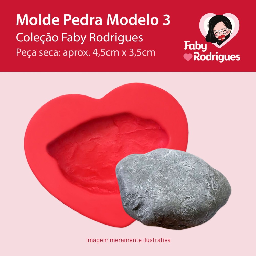 Molde de Silicone Pedra Modelo 3 - Faby Rodrigues