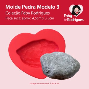 Molde de Silicone Pedra Modelo 3 - Faby Rodrigues