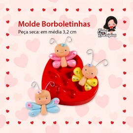 Molde de Silicone Borboletinhas - Faby Rodrigues