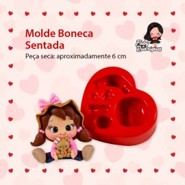 Molde de Silicone Boneca Sentada - Faby Rodrigues