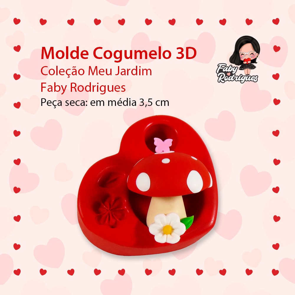 Molde de Silicone Cogumelo 3D - Faby Rodrigues