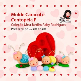 Molde de Silicone Caracol e Centopéia P - Faby Rodrigues