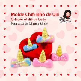 Molde de Silicone Chifrinho de Uni - Gerla