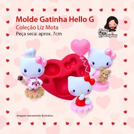 Molde de Silicone Gatinha Hello G - Liz Mota